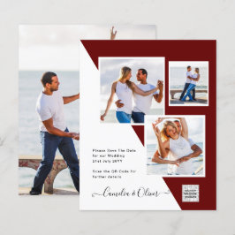 Lámina Invitación de boda con código QR para guardar fech