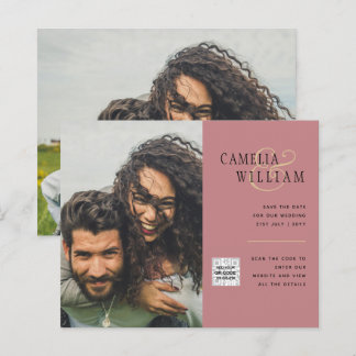 Lámina Invitación de boda con código QR para guardar la f