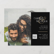 Invitación de boda con código QR para guardar la f