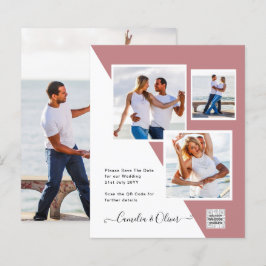 Lámina Invitación de boda con código QR para guardar la f