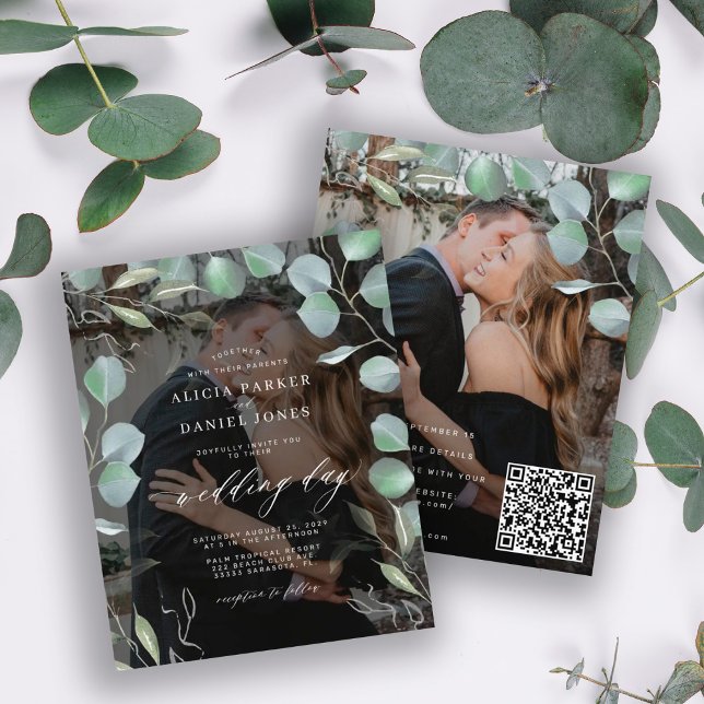 Lámina Invitación de boda con código QR presupuesto foto  (Subido por el creador)
