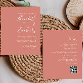 Lámina Invitación de Boda con Código QR Terracota de Guió
