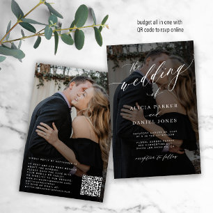 Lámina Invitación de boda con código QR y superposición d