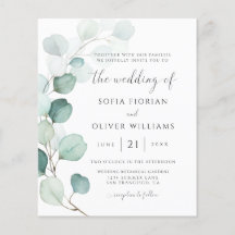 Invitación de boda con eucalipto económico