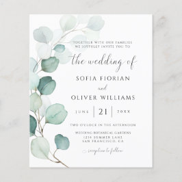 Lámina Invitación de boda con eucalipto económico