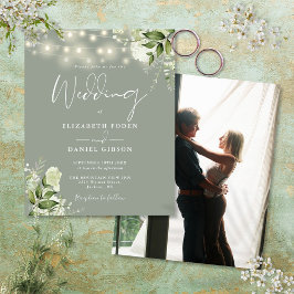 Lámina Invitación de boda con flores de presupuesto en ve