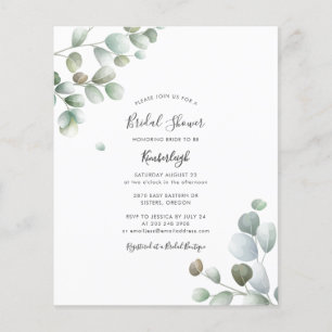 Lámina Invitación de boda con follaje de eucalipto económ