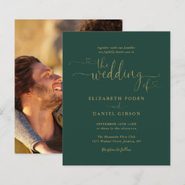 Lámina Invitación de boda con foto de presupuesto esmeral
