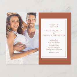 Lámina Invitación de boda con foto de terracota todo en u