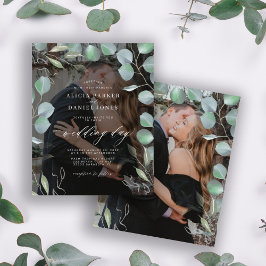 Lámina Invitación de boda con foto de vegetación de presu