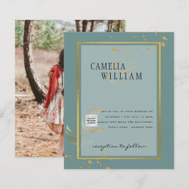 Lámina Invitación de Boda con Foto ECONOMICA Save the Dat