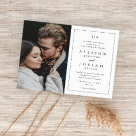 Lámina Invitación de boda con foto en blanco y negro econ
