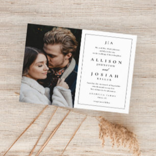 Lámina Invitación de boda con foto en blanco y negro econ