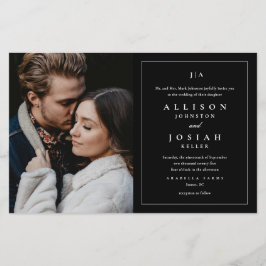 Lámina Invitación de boda con foto en blanco y negro econ