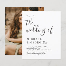 Lámina Invitación de boda con foto en blanco y negro senc