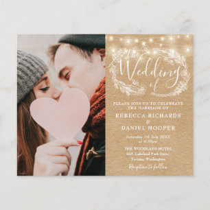 Lámina Invitación de boda con foto Kraft todo en uno