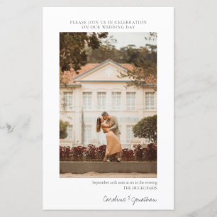 Lámina Invitación de boda con foto minimalista económica 