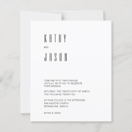 Lámina Invitación de boda con foto minimalista moderna