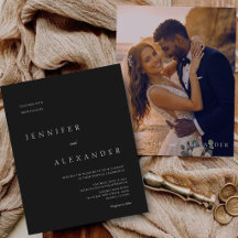 Invitación de boda con foto moderna y presupuesto