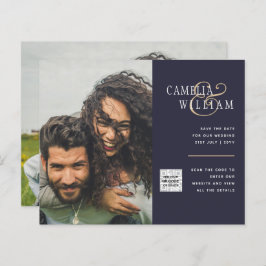 Lámina Invitación de boda con foto y código QR para guard