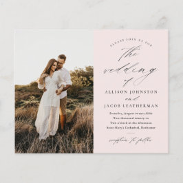 Lámina Invitación de boda con foto y guión de presupuesto