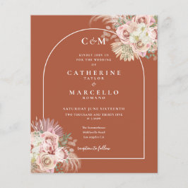 Lámina Invitación de boda con foto y monograma de hierba