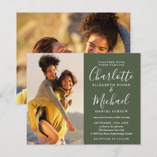 Lámina Invitación de boda con fotos de guión de olivo pre