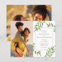 Invitación de boda con fotos de vegetación económi