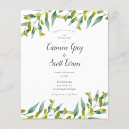 Lámina Invitación de boda con guión Chic Presupuesto Verd