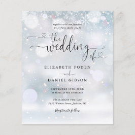 Lámina Invitación de boda con guión de copos de nieve de 