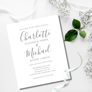 Lámina Invitación de boda con guión de firma de presupues