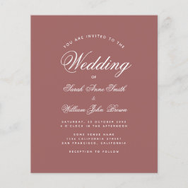Lámina Invitación de boda con guión de rosa canela en pre