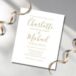 Lámina Invitación de Boda con Guión Dorado Presupuesto
