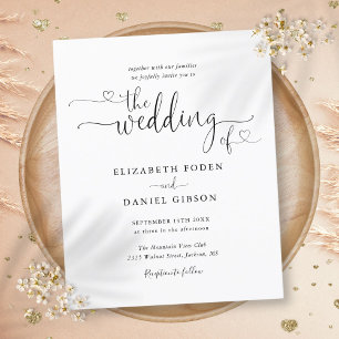 Lámina Invitación de boda con guión en blanco y negro eco