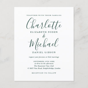 Lámina Invitación de boda con guión esmeralda Chic Presup
