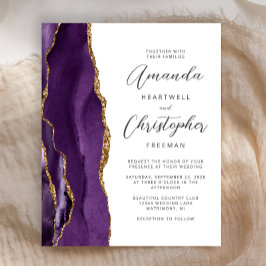 Lámina Invitación de Boda con Letra de Ágata Dorada Morad