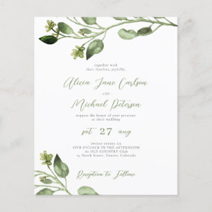 Lámina Invitación de boda con letra elegante y verde econ