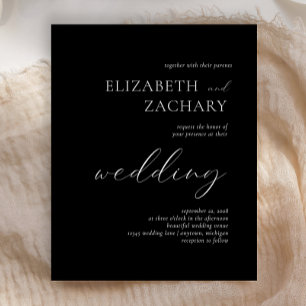 Lámina Invitación de Boda con Letra en Blanco y Negro Eco