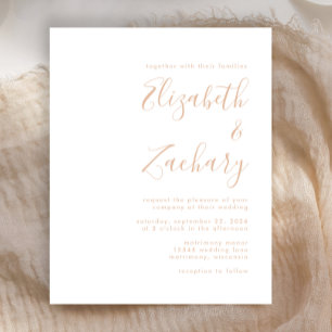 Lámina Invitación de boda con letra moderna en beige aren