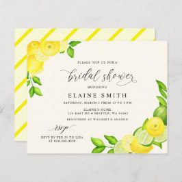 Lámina Invitación de boda con limón y lima cítrico presup