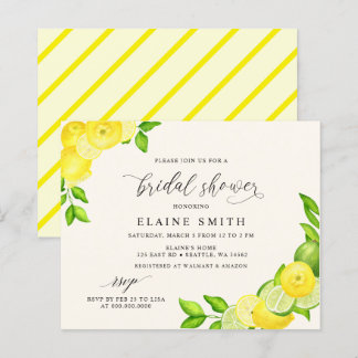 Lámina Invitación de boda con limón y lima cítrico presup