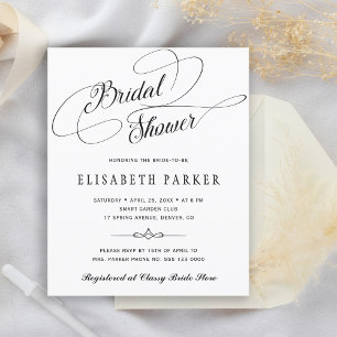 Lámina Invitación de boda con lluvia de dinero en blanco