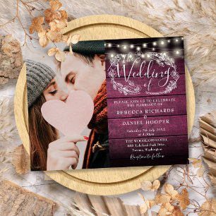 Lámina Invitación de Boda con Luces Rústicas Presupuesto 