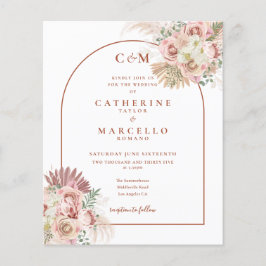 Lámina Invitación de boda con monograma de hierba de Pamp