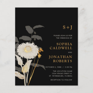 Lámina Invitación de boda con monograma floral todo en un