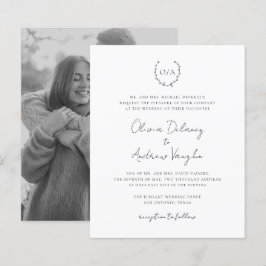 Lámina Invitación de boda con presupuesto con corona de m