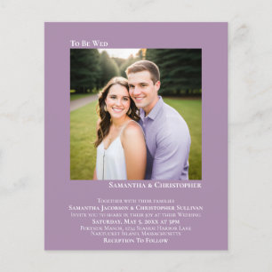 Lámina Invitación de Boda con Presupuesto de Lavanda con 