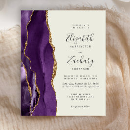 Lámina Invitación de boda con presupuesto morado dorado á