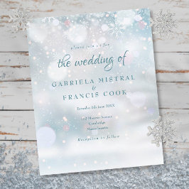 Lámina Invitación de boda con primeros copos de nieve eco