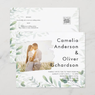 Lámina Invitación de boda con superposición de fotografía